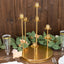 Cluster Candelabra Taper Candle Holder 7-Arm Gold Metal Wedding Centerpiece - Table Decor 15"
