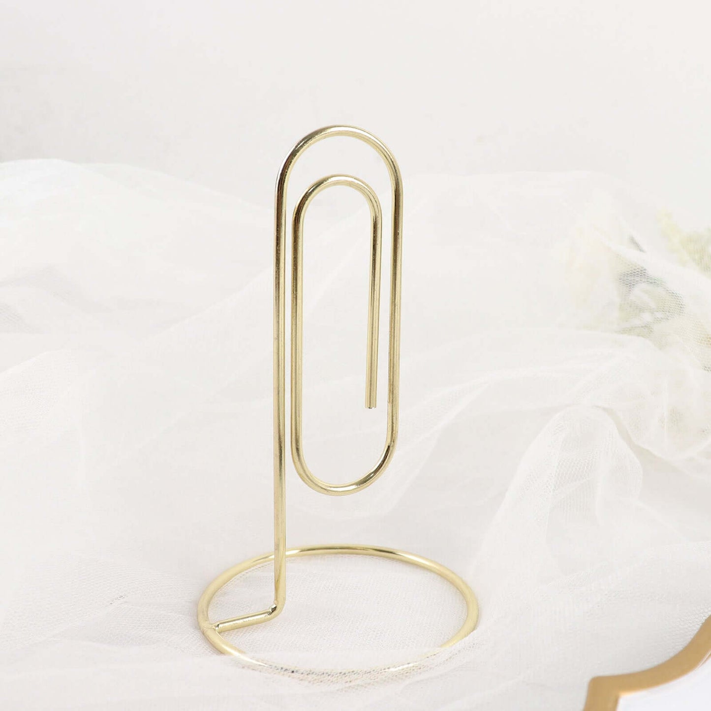5-Pack Metal Card Holder Stands Paperclip Design Gold - Table Number Stands and Wedding Menu Clips 5"