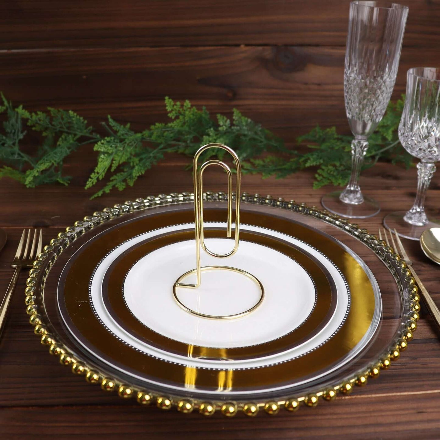 5-Pack Metal Card Holder Stands Paperclip Design Gold - Table Number Stands and Wedding Menu Clips 5"