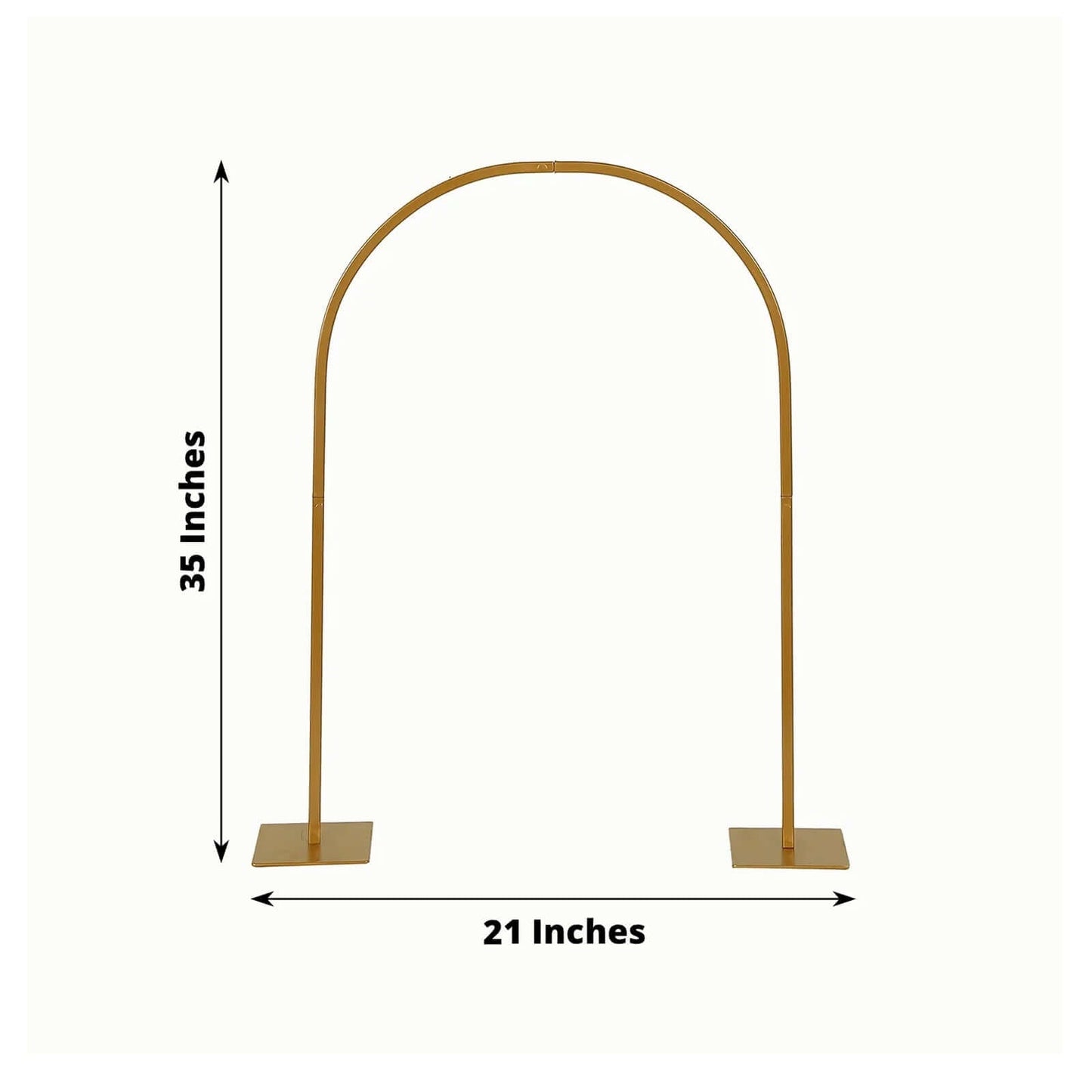 Gold Metal Chiara Arch Table Centerpiece with Rounded Top - Detachable Flower Stand Frame for Weddings 35’’