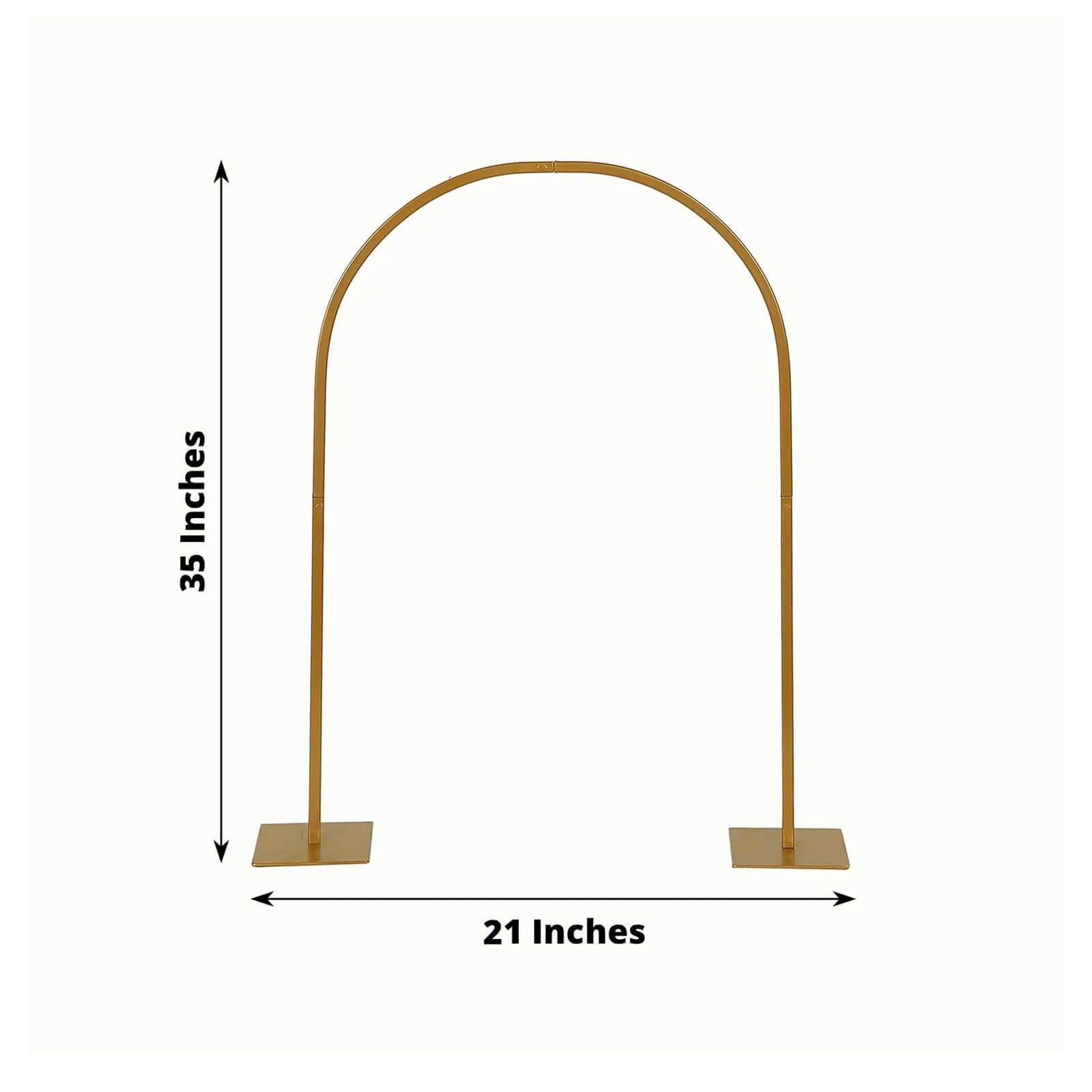 Gold Metal Chiara Arch Table Centerpiece with Rounded Top - Detachable Flower Stand Frame for Weddings 35’’