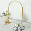 Gold Metal Chiara Arch Table Centerpiece with Rounded Top - Detachable Flower Stand Frame for Weddings 35’’