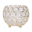 Crystal Beaded Metal Votive Tealight Holder Round Gold - Chic Multipurpose Table Vase for Events 4"