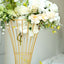 36" Tall Gold Metal Wire Hourglass Flower Frame Stand, Open Frame Reversible Trumpet Centerpiece Stand