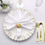4 Pack 2" Elegant Gold Metal Pearl Floral Serviette Napkin Rings, Daffodil Flower Buckle Napkin Holders