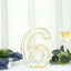 8" Tall Gold Freestanding 3D Decorative Metal Wire Numbers, Wedding Table Numbers -6