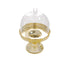 12-Pack Fillable Mini Pedestal Candy Container Clear/Gold - Decorative Candy Treat Favor Boxes with Dome Lid 4"