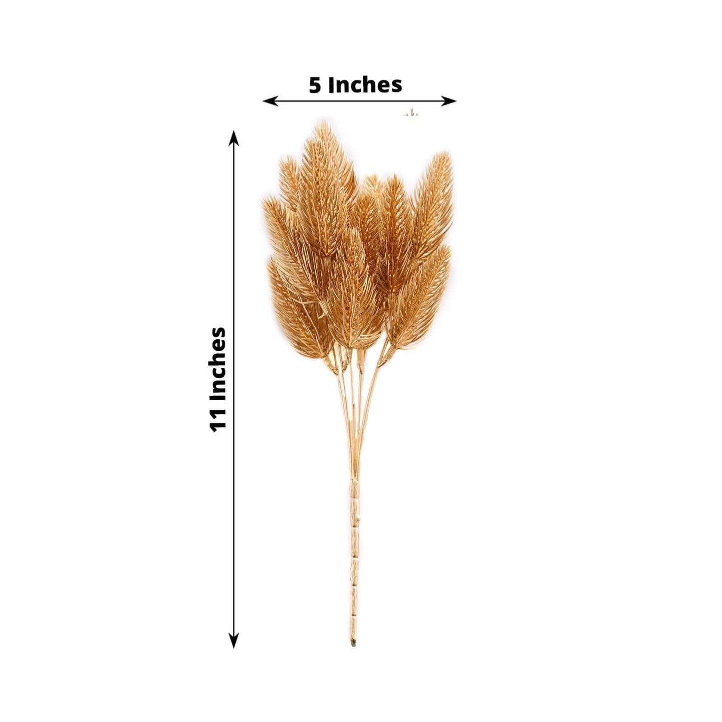 4-Pack Artificial Pine Branches Metallic Gold - Flexible Faux Pine Needle Sprigs Floral Sprays for DIY Garland Wreath Holidays & Home Decor 11"