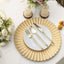 6-Pack Plastic Round Charger Plates 13" in Gold with Scalloped Shell Pattern, Coastal Inspired Disposable Charger Tableware