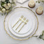 24-Pack Plastic Dessert Forks with Roman Column Handle Gold - European Style Disposable Utensils 6"