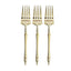 24-Pack Plastic Dessert Forks with Roman Column Handle Gold - European Style Disposable Utensils 6"