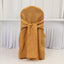 10-Pack Polyester Slip-On Banquet Chair Covers with Attached Sashes â€“ Gold Reusable Stain-Resistant Covers for Wedding & Event Decor