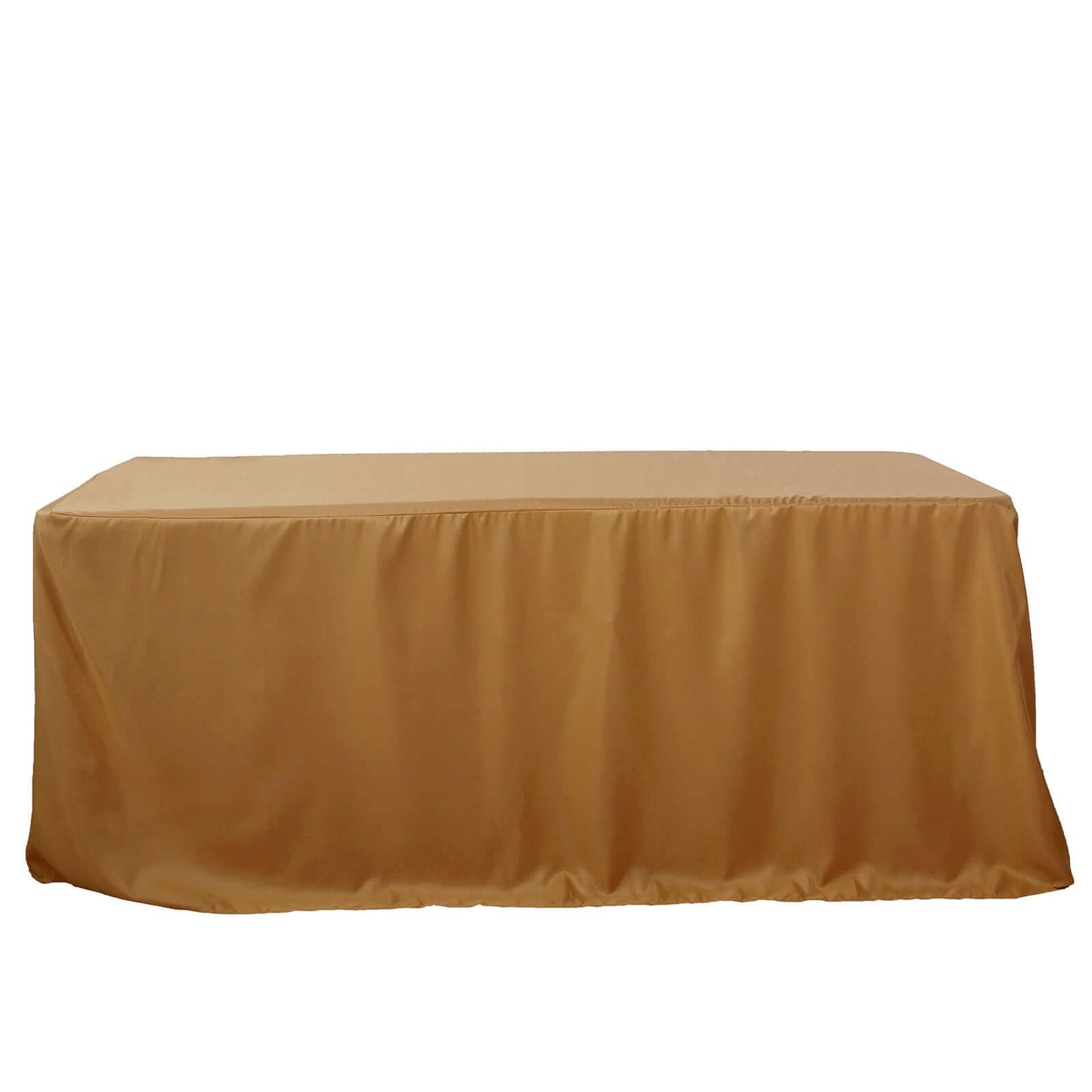 Fitted Polyester 72"x30" Rectangle Tablecloth Gold - Sleek and Durable for Events
