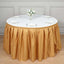 Polyester 14ft Table Skirt Gold - Classic Pleated Design for Weddings & Events