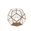 Tealight Candle Holder Gold Metal Pentagon Prism Geometric Open Frame - Flower Stand 7"