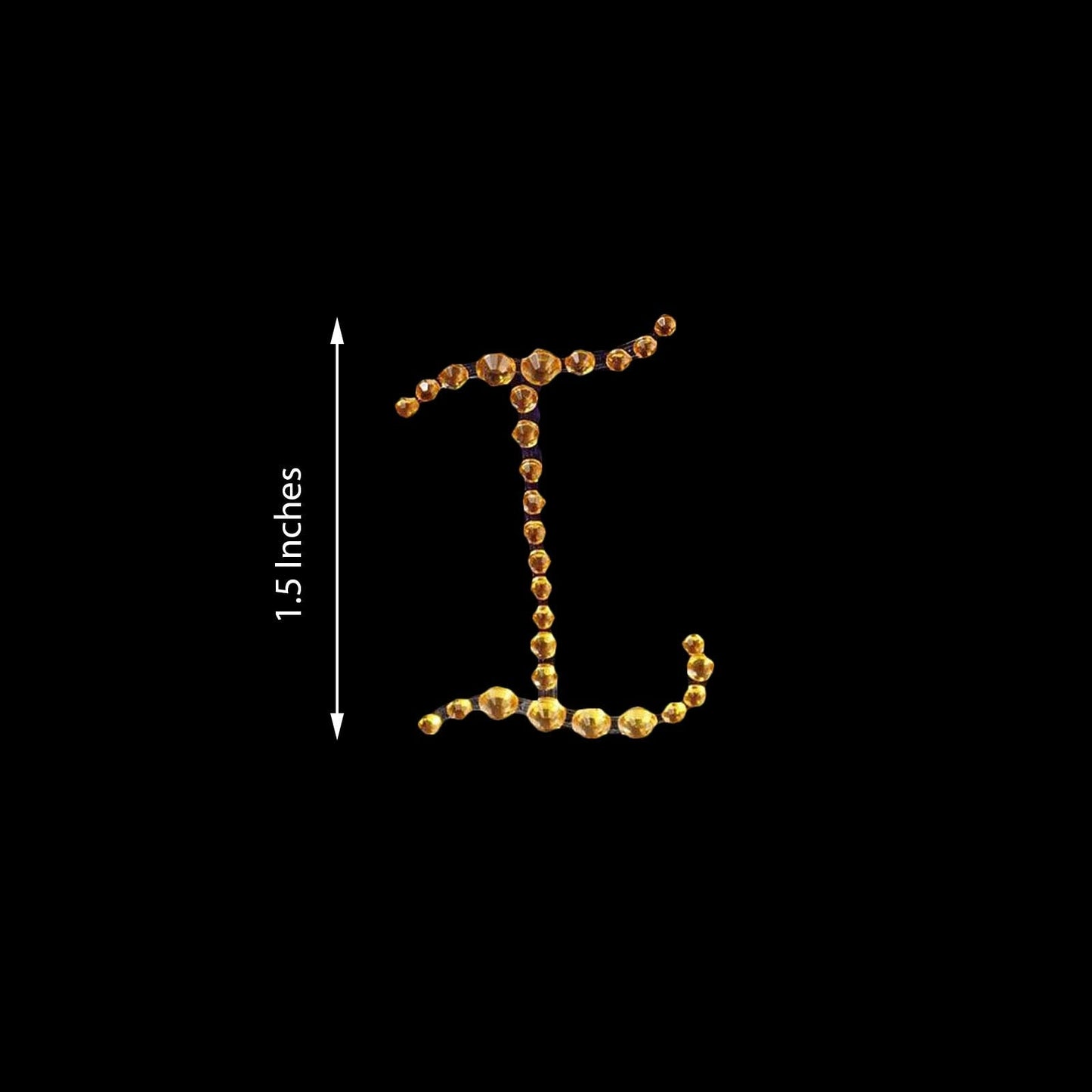 12 Pack 1.5" Gold Rhinestone Monogram Letter Jewel Sticker Self Adhesive DIY Diamond Decor - I