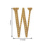 Decorative Rhinestone Alphabet "W" Letter Stickers, Glitter Adhesive Craft Letters Gold DIY Sparkle Embellishments 8"