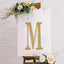 Decorative Rhinestone Alphabet "M" Letter Stickers, Glitter Adhesive Craft Letters Gold DIY Sparkle Embellishments 8"