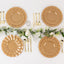 10-Pack Plastic 9" Round Dinner Plates in Gold with Ruffled Rim - Sturdy Disposable Dinnerware for Classy Events & Banquets