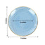 10-Pack Plastic 7" Round Dessert Appetizer Plates in Transparent Dusty Blue Hammered Design with Gold Rim - Modern Disposable Salad Plates