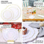 10-Pack Plastic Dinner Plates in Taupe Baroque Design with Scalloped Gold Rim - Heavy Duty Disposable Party Plates 11"