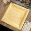 10-Pack Disposable Square Charger Plates in Gold with Leather Like Texture - 1100GSM Durable Paper Chargers 13"
