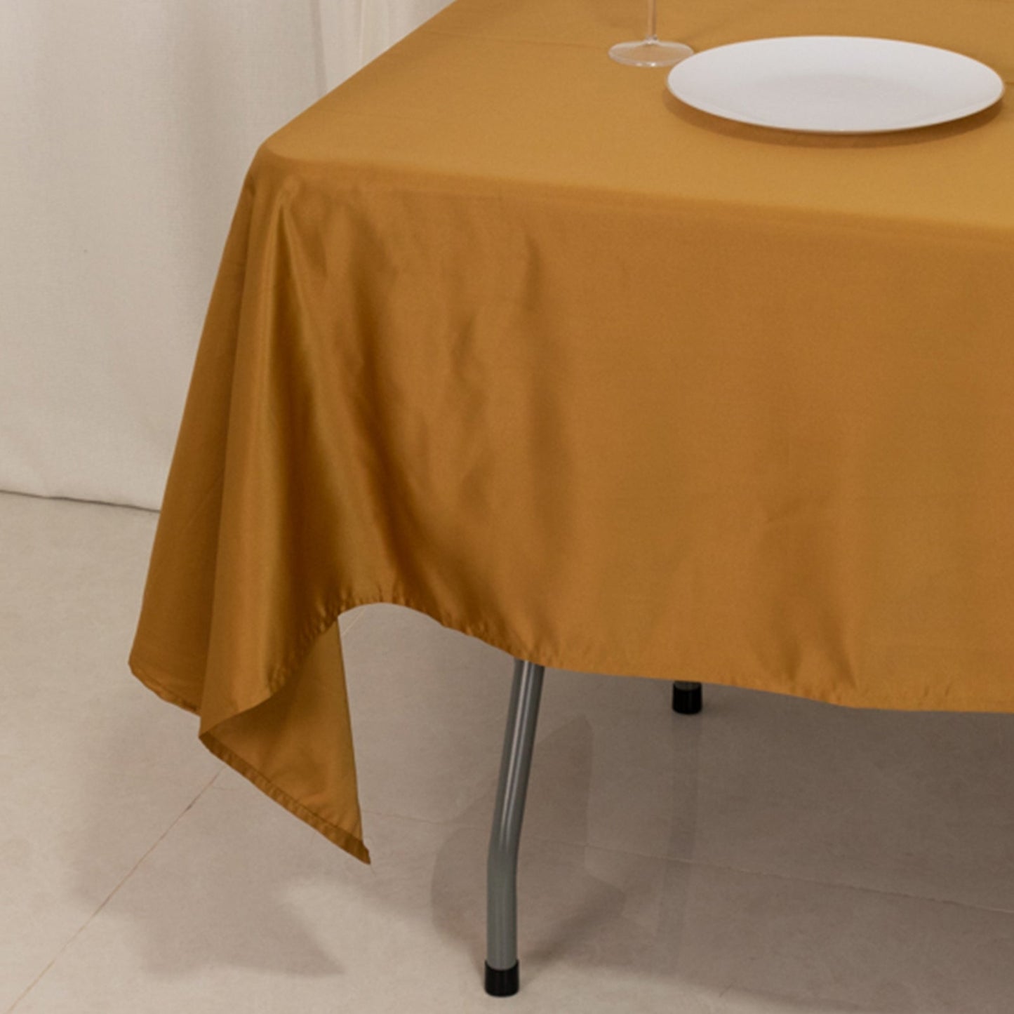 Lamour Satin 60"x102" Rectangle Tablecloth Gold - Durable & Silky Soft Feel Table Cover for Weddings & Banquets