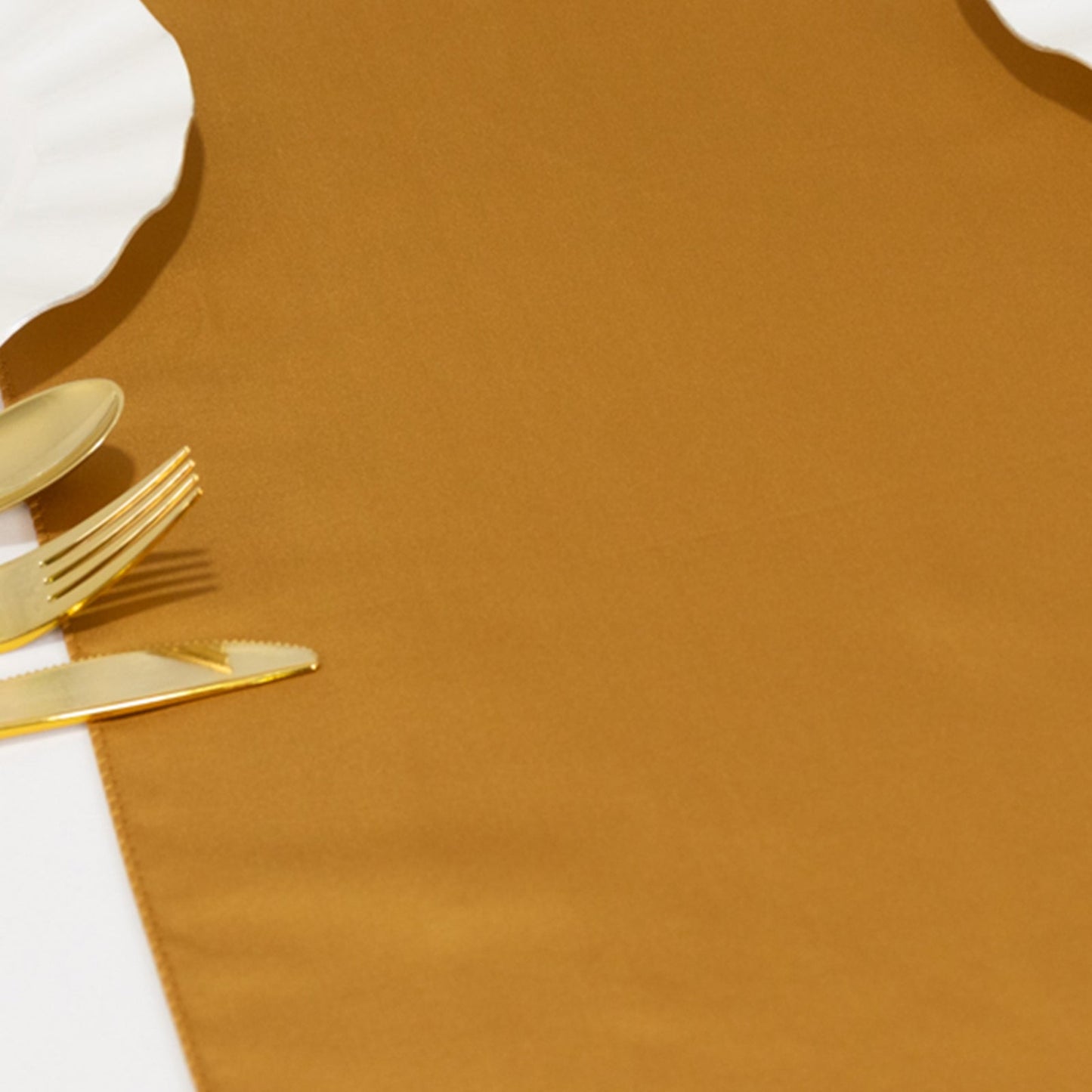 Lamour Satin 12"x108" Table Runner Gold - Smooth & Lustrous Wedding Decor