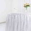 Sequin 17ft Table Skirt Silver - Pleated Satin With Top Velcro Strip