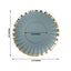 50-Pack Paper 3.5" Round Party Plates in Dusty Blue with Gold Scalloped Rim for Tapas, Appetizers & Finger Foods
