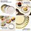 50-Pack Paper 3.5" Round Party Plates in Dusty Sage Green with Gold Scalloped Rim for Tapas, Appetizers & Finger Foods