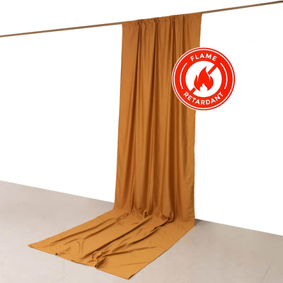 Gold Scuba Polyester Event Curtain Drapes Durable Flame Resistant Backdrop Event Panel Wrinkle Free with Rod Pockets