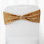 5 Pack Sequin Spandex Chair Sashes Gold - Sparkly Stretch Chair Bands for Glamorous Events 6"x15"