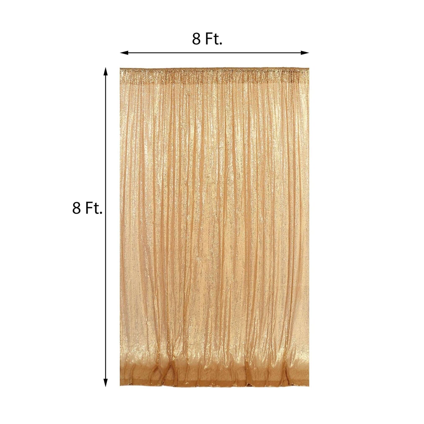 8ftx8ft Gold Sequin Event Curtain Drapes, Backdrop Event Panel