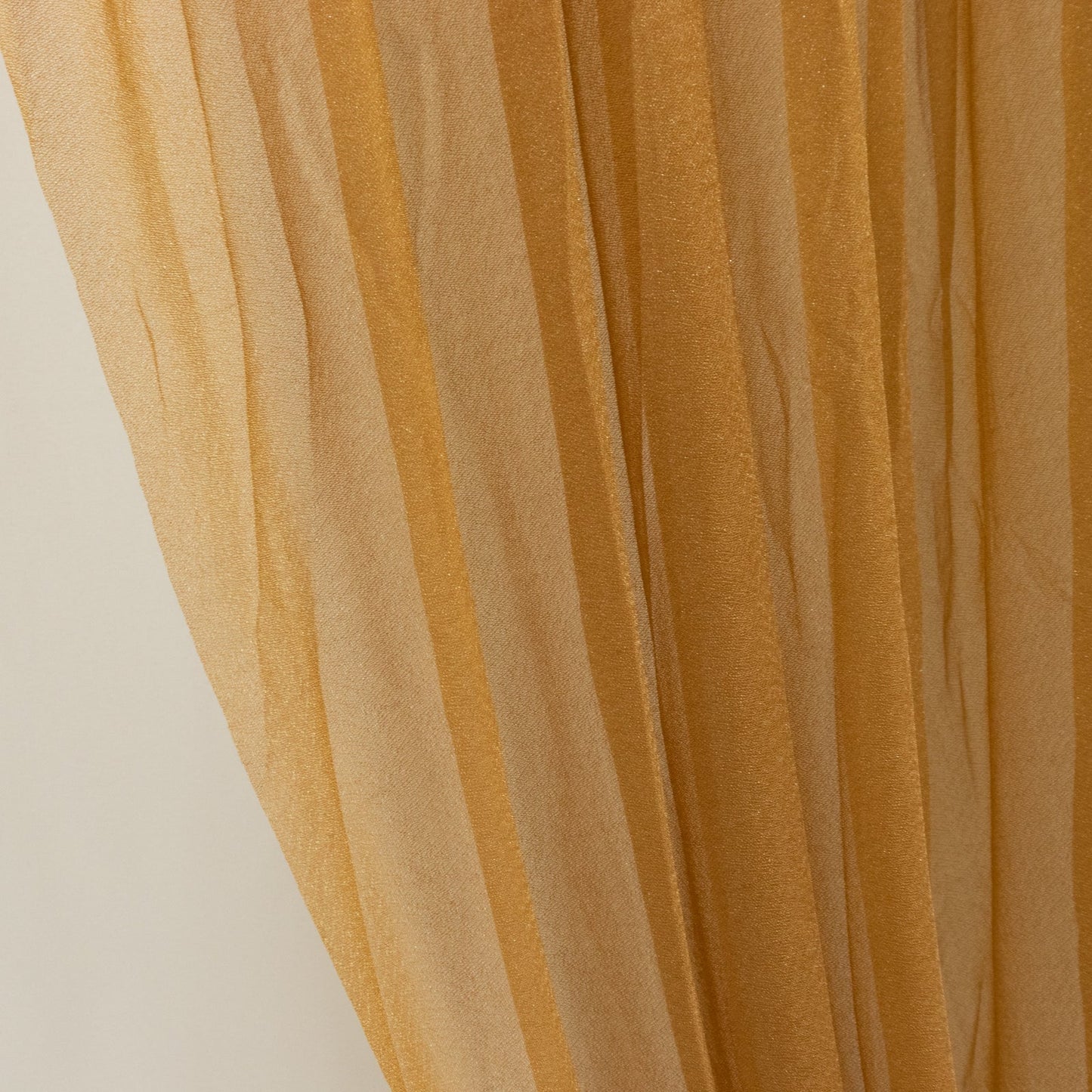 Gold Sheer Chiffon Valance Curtain 4ft x 5ft â€“ Wedding Arch Drape with Rod Pocket Voile Backdrop Panel - Backdrops