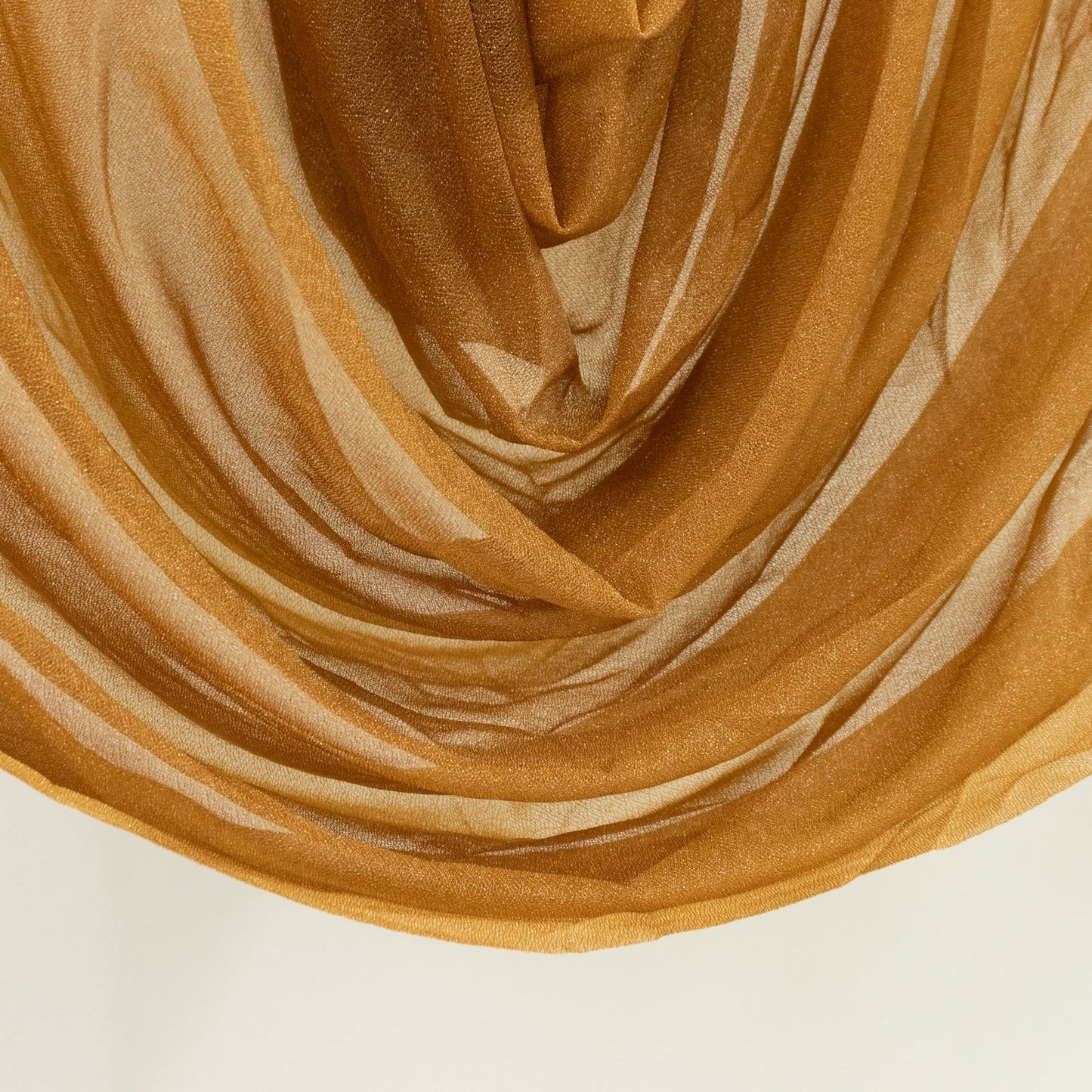 Gold Sheer Chiffon Valance Curtain 4ft x 5ft â€“ Wedding Arch Drape with Rod Pocket Voile Backdrop Panel - Backdrops