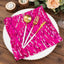 Sequin Mesh 20"x20" Napkin Fuchsia Silver - Wave Embroidered Reusable Napkin