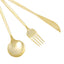 24-Pack Plastic Flatware Set with Sleek Modern Design Gold - Premium Disposable Silverware 8"