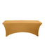 Stretch Spandex 96"x30" Rectangle Table Cover Gold - Durable Form-Fitting Tablecloth for Events & Presentations