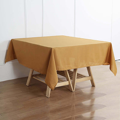 Polyester Square 70"x70" Tablecloth Gold - Wrinkle-Resistant & Durable Table Cover