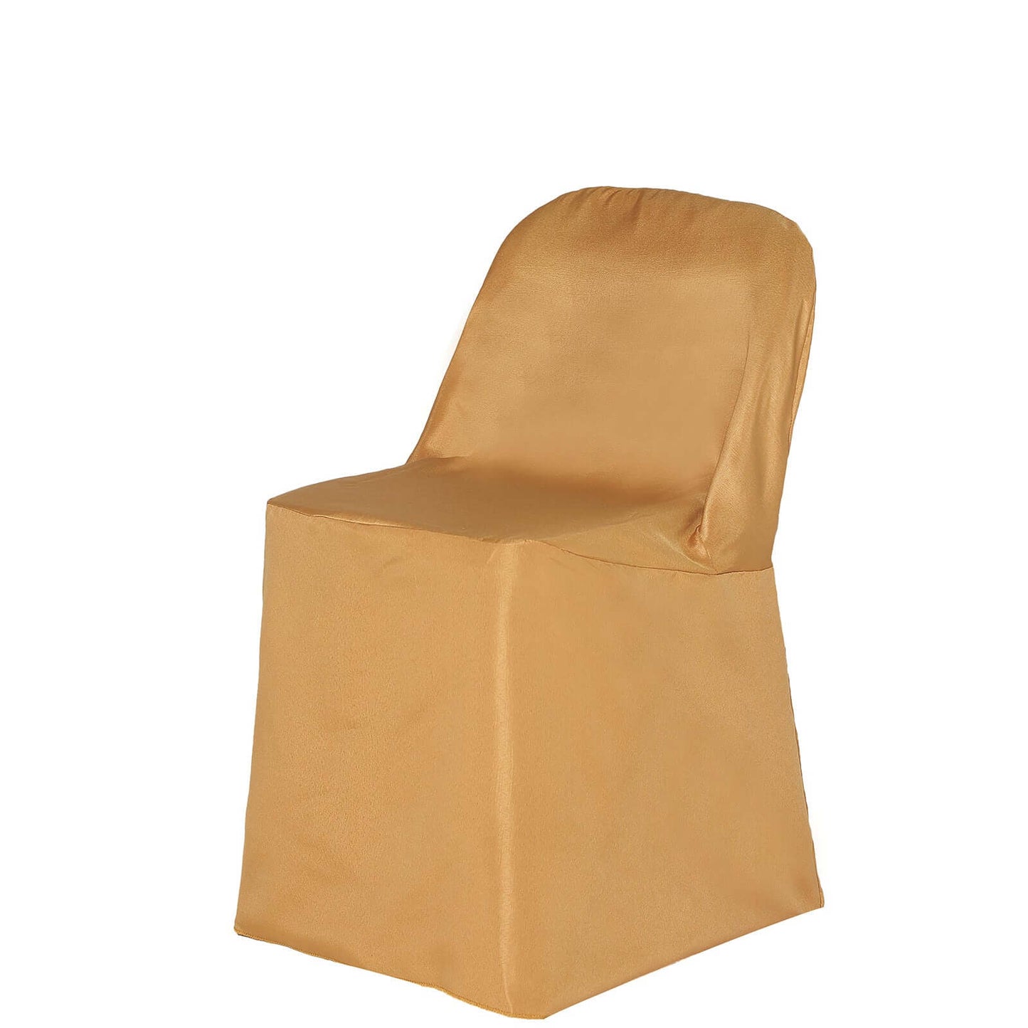 Polyester Slip On Folding Chair Covers Gold - Stain-Resistant Reusable Durable Fabric