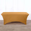 Stretch Spandex 96"x30" Rectangle Table Cover Gold - Durable Form-Fitting Tablecloth for Events & Presentations