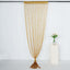 3ftx8ft Gold Silk Tassel String Curtains, Decorative Room Divider Panels