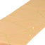 Polyester 9ft Table Runner Gold with Gold Foil Geometric Pattern - Modern & Stylish Table Decor