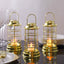 3-Pack LED Tealight Candles Decorative Gold - Battery Operated Mini Lantern Lamps 7"