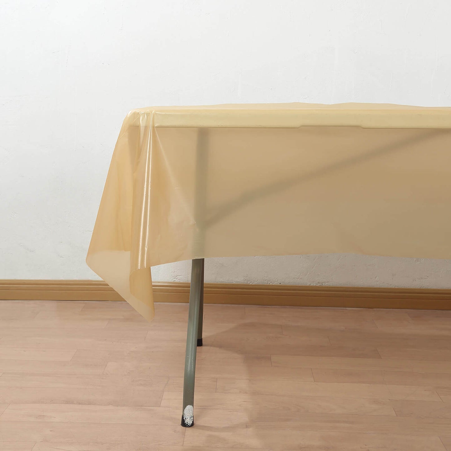Plastic Table Cover Roll Gold with Slide Cutter - Customizable Disposable Tablecloth Roll 54"x300ft