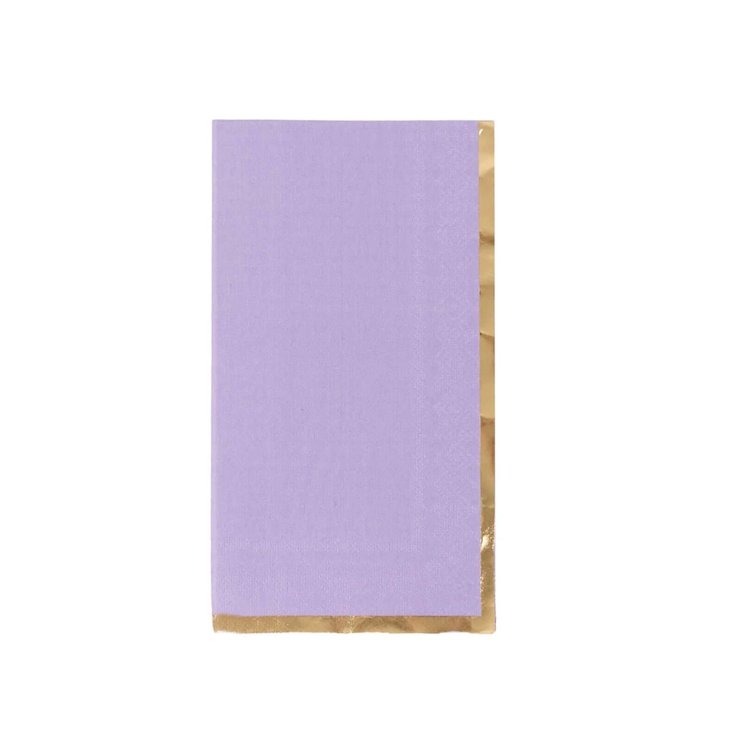 50-Pack Paper Dinner Napkins Lavender with Gold Foil Edge 2 Ply - Stylish Disposable Napkins