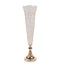 2-Pack Crystal Beaded Trumpet Vase Set Gold - Table Centerpiece for Weddings and Events 32"