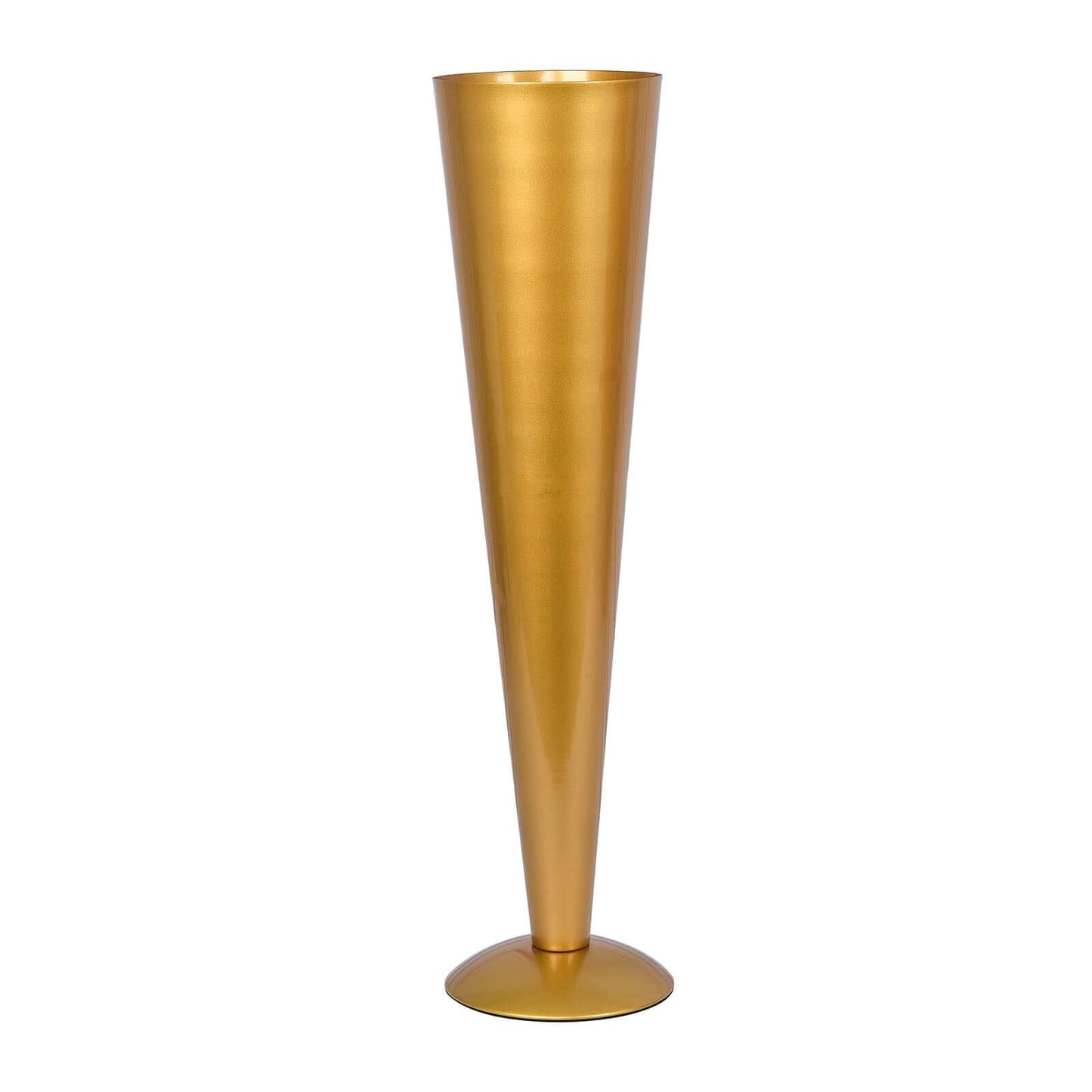 Metal Trumpet Vase Brushed Gold - Durable Design for Stylish Wedding Decor 28"