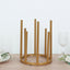 Flower Vase Gold Metal Minimalist 8-Tubes Round Base Design - Single Stem Bud Centerpiece for Arrangements 10"